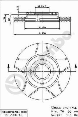 Bremsscheibe Vorderachse Brembo 09.7806.75 von Brembo