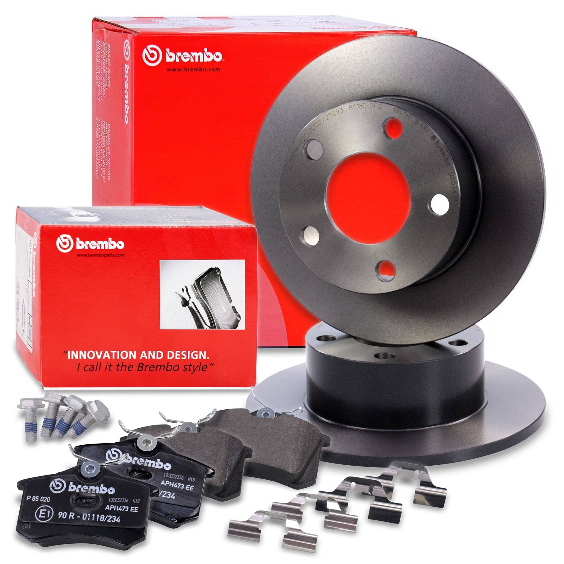 BREMBO Set freni a disco rivestiti Asse posteriore incl. dischi freno posteriori Ø 245 mm Pastiglie freno complete e posteriori Compatibile con AUDI A6 C5,, SKODA SUPERB 1, VW PASSAT B5, PASSAT B5.5 von Brembo