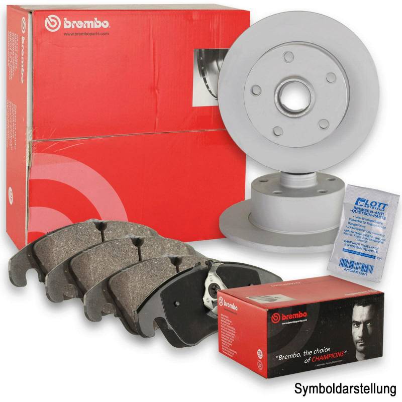 ORIGINAL BREMBO BREMSSCHEIBEN + BREMBO BREMSBELÄGE BREMSBELAGSATZ KLÖTZE VORNE BREMSENKIT BREMSEN VORDERACHSE von Brembo