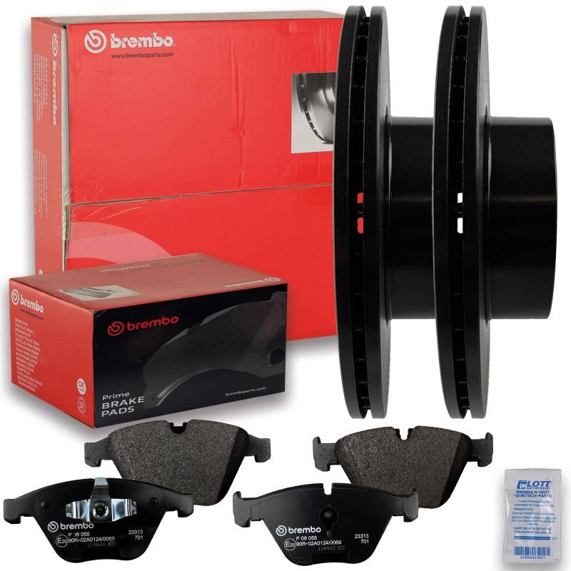 ORIGINAL BREMBO Ø312mm BREMSSCHEIBEN BELÜFTET COATED DISC + BREMBO BREMSBELÄGE BREMSBELAGSATZ KLÖTZE VORNE BREMSEN SET VORDERACHSE von Brembo