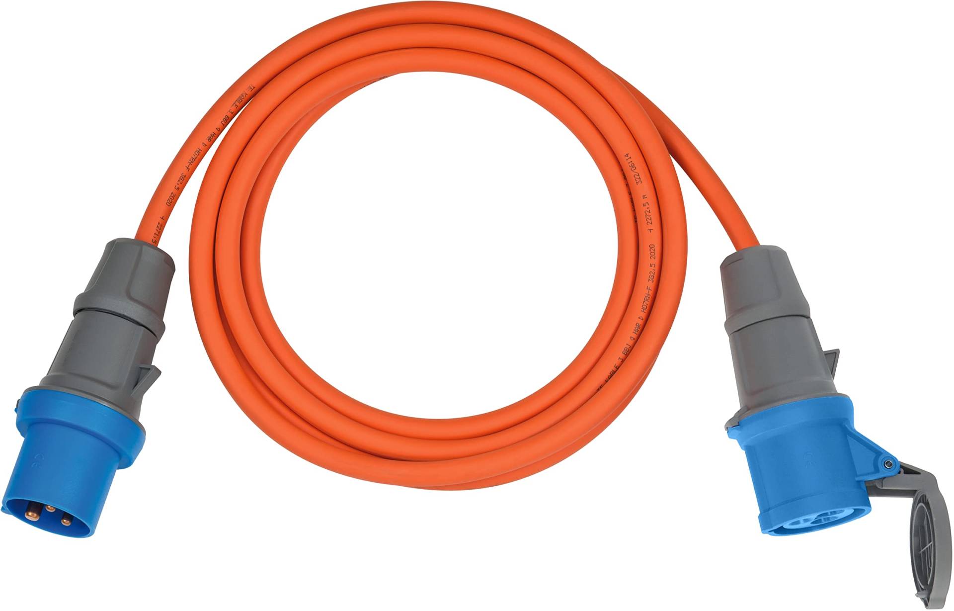 Brennenstuhl CEE 230V Camping-Verlängerungskabel 5m (H07RN-F 3G2,5 Kabel in der Signalfarbe orange, Camping-Stromkabel für den ständigen Einsatz im Außenbereich IP44, Made in Germany) von Brennenstuhl