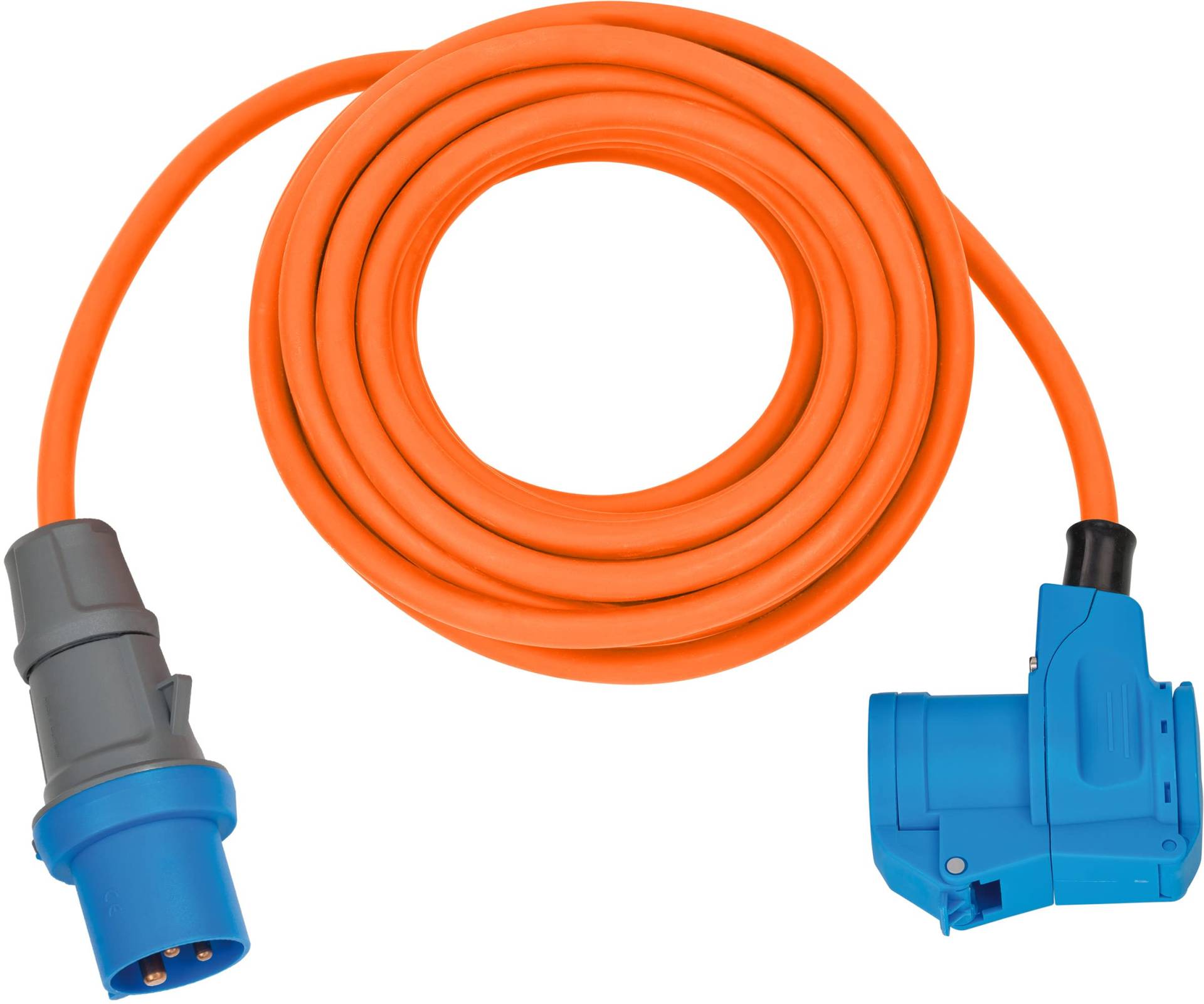 Brennenstuhl Camping CEE-Verlängerungskabel mit CEE-Stecker und Winkelkupplung inkl. Schutzkontakt-Kombisteckdose (10m Kabel in orange, 230V/16A, Einsatz im Außenbereich, Made in Germany) von Brennenstuhl