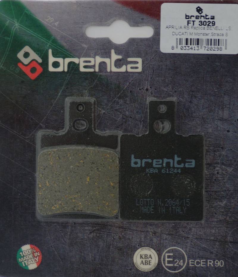 Brenta Bremsbeläge Organische Motorrad für ACCOSSATO, APRILIA, ATK (USA), BIMOTA, CAGIVA, DUCATI von Brenta