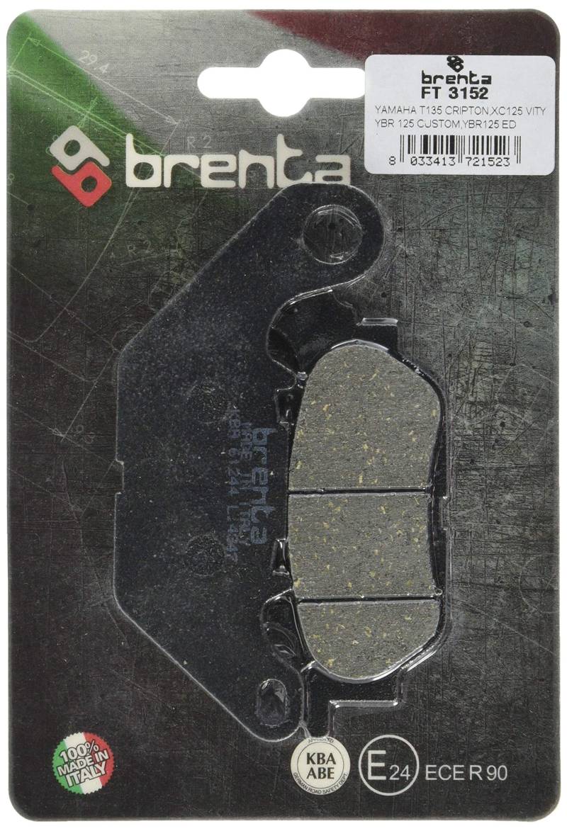 Brenta Bremsbeläge Organische Motorrad für Yamaha T 135 Crypton, XC 125 Tankrucksack, YBR 125 ED von BRENTA