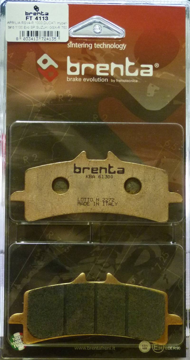 Brenta Bremsbeläge Sinter Moto für Aprilia RSV4 1000, BIMOTA BB3 1000, Ducati 848 Evo von BRENTA