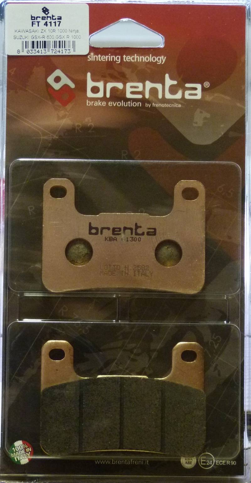 Brenta ft 4117 Bremsbeläge Sinter Moto, Set von 2 von Brenta