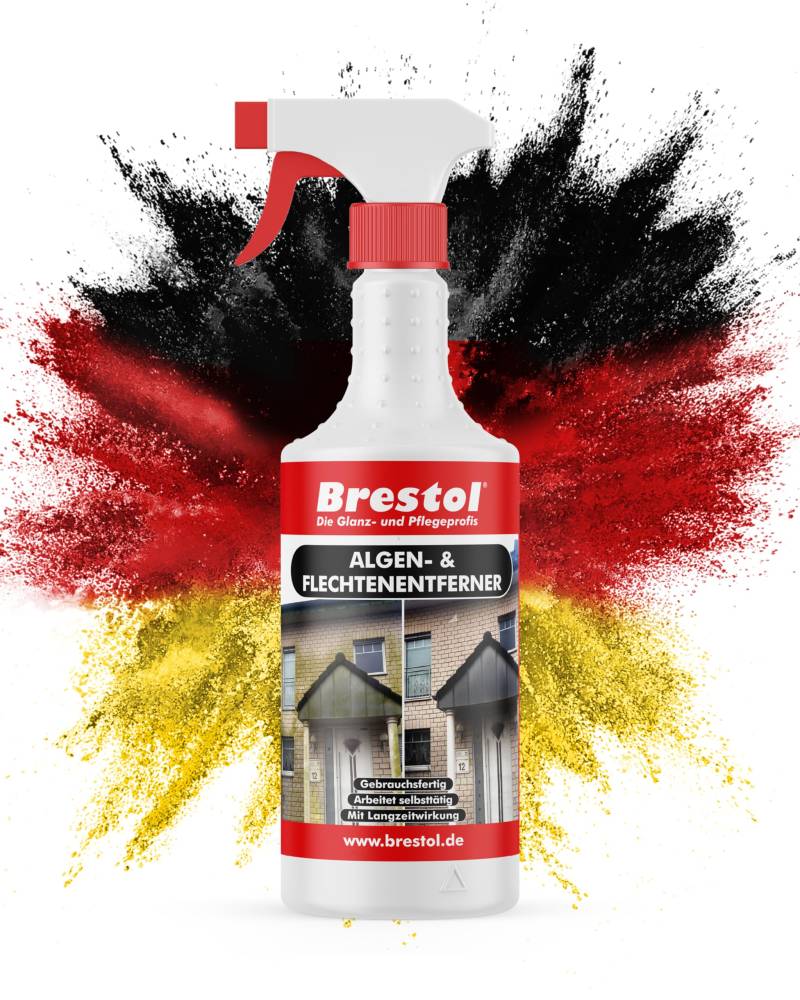 BRESTOL® Algenentferner Pilzentferner Flechtenentferner 750 ml gebrauchsfertig - Grünbelagsentferner Algizid Algicid Algenex Grünbelagentferner in Sprühflasche von Brestol