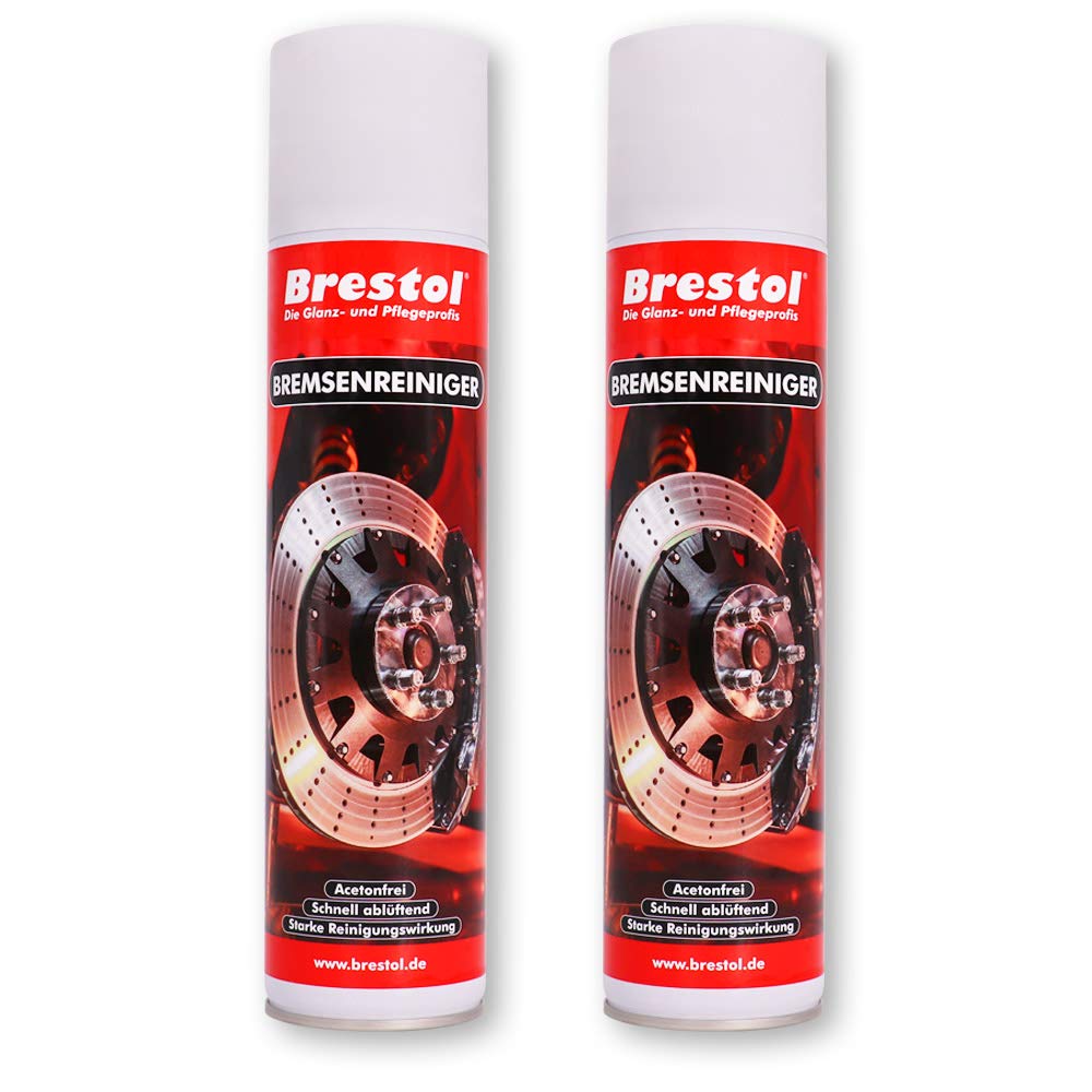 Brestol BREMSENREINIGER 2X 400 ml (7579.1) - Bremsscheibenreiniger Bremssattelreiniger Bremsbelagreiniger Bremsstaubentferner Bremsklotzreiniger Acetonfrei von Brestol