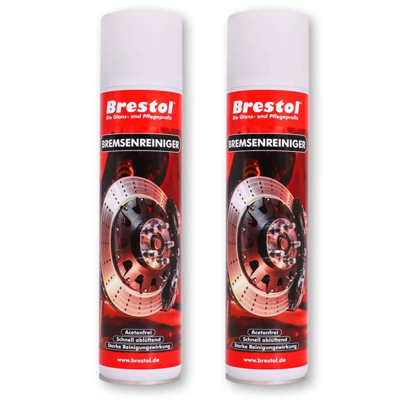 Brestol BREMSENREINIGER 2X 400 ml (7579.1) - Bremsscheibenreiniger Bremssattelreiniger Bremsbelagreiniger Bremsstaubentferner Bremsklotzreiniger Acetonfrei von Brestol