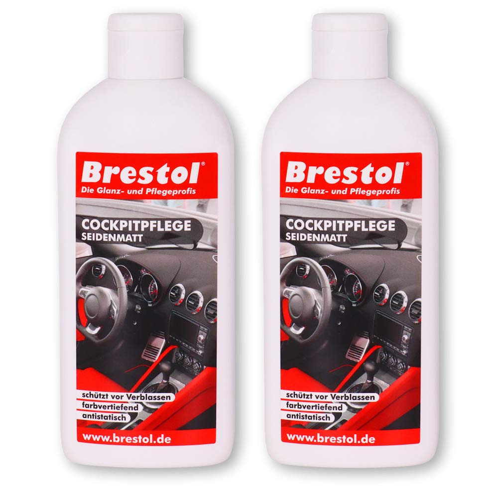 Brestol KUNSTSTOFFPFLEGE AUTO 2x 250 ml - Innenraumpfleger Tiefenpfleger Gummipflege Innenraumpflege Kunststoff Gummi Vinyl von Brestol