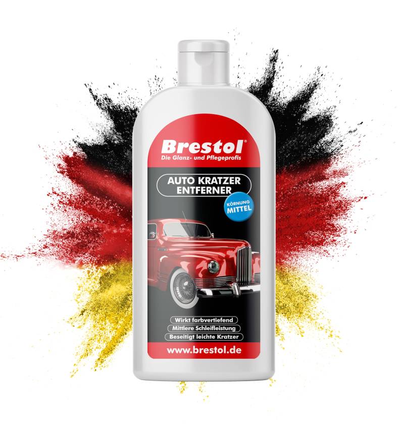 BRESTOL® Auto Kratzer Entferner 500 ml, Kratzerentferner Autolack - entfernt kleine Kratzer & Schrammen, Farbspuren, Reibspuren & Rostspuren, Lackkratzerentferner & Lackreiniger von Brestol