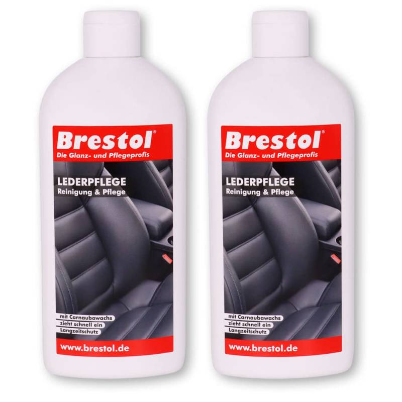 Brestol LEDERPFLEGE 2X 500 ml - Lederpflegelotion Lederreiniger Lederschutz Ledersitze Autositze Auto Leder Glattleder von Brestol