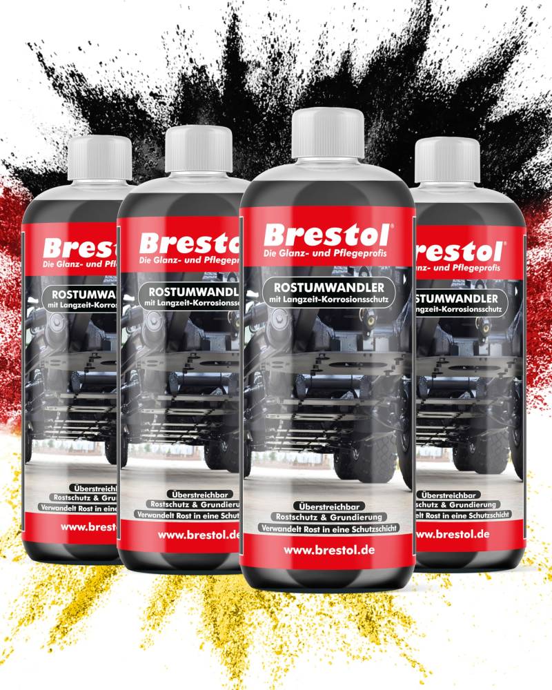 Brestol® ROSTUMWANDLER 4X 1000 ml - Rostkonverter & Grundierung in einem Zug - Rostschutz Rostlöser von Brestol