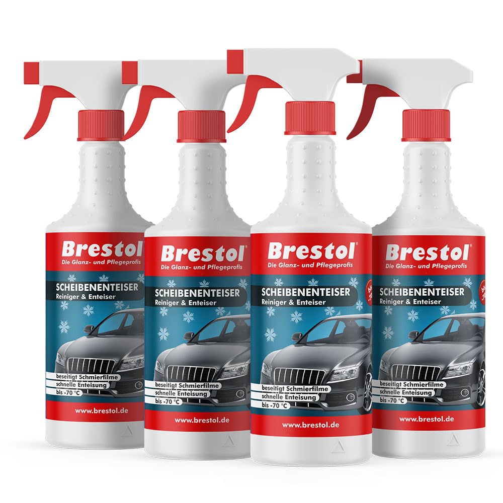 Brestol SCHEIBENENTEISER 4X 750 ml - bis -70 °C Antifrost Anti-Frost Klarsicht Enteiser Scheibenenteiser Türschlossenteiser Klare Sicht von Brestol