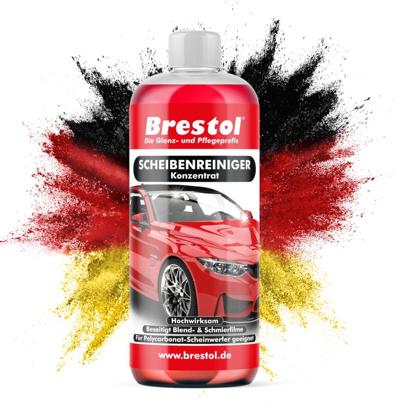 BRESTOL® Scheibenreiniger-Konzentrat für Autos 1000 ml - Für klare Sicht ohne Schlieren – Ergiebiger Reiniger mit starker Reinigungskraft – Ergibt über 200 Liter gebrauchsfertigen Scheibenreiniger von Brestol