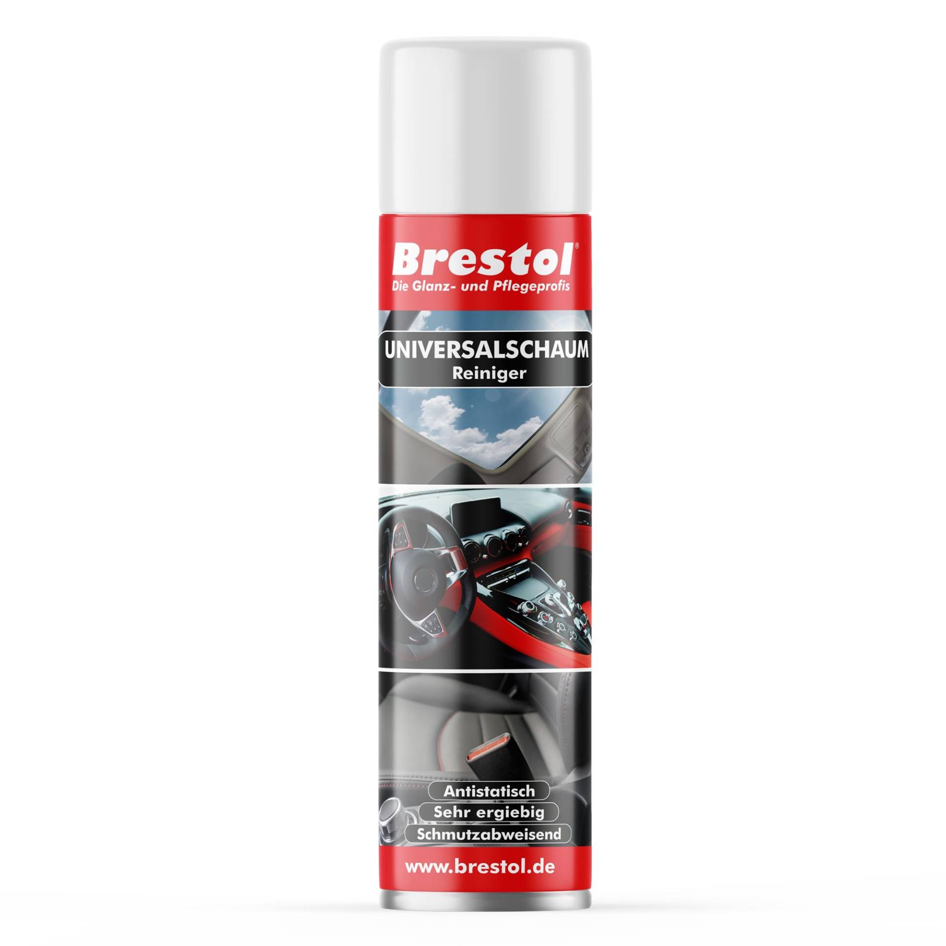 Brestol Autoreiniger 400 ml Sprühdose - Universalreiniger Schaum Glasreiniger Scheibenreiniger Spiegelreiniger Fensterreiniger Reinigerschaum Universalschaum von Brestol