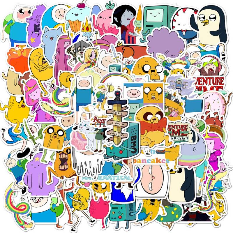 100 Stück Adventure Time Stickers Finn and Jake Aufkleber Auto Laptop Telefon Gitarre Skateboard Motorrad Fahrrad Stickers Set Vinyl Wasserdicht Aesthetic Aufkleber für Jugendliche Kinder Erwachsene von Bric Dodo