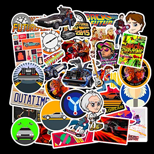 50 Stück Back to The Future Aufkleber Wasserflaschen Laptop Telefon Gitarre Skateboard Computer Movie Vinyl Stickers Wasserdicht Ästhetisch Aufkleber für Jugendliche Kinder Erwachsene von Bric Dodo