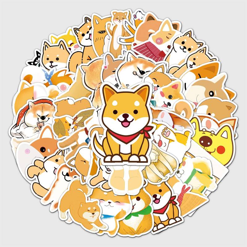 Bric Dodo 50 Stück Corgi Aufkleber Auto Laptop Telefon Gitarre Skateboard Motorrad Fahrrad Corgi Stickers Set Vinyl Wasserdicht Aesthetic Aufkleber für Jugendliche Kinder Erwachsene von Bric Dodo