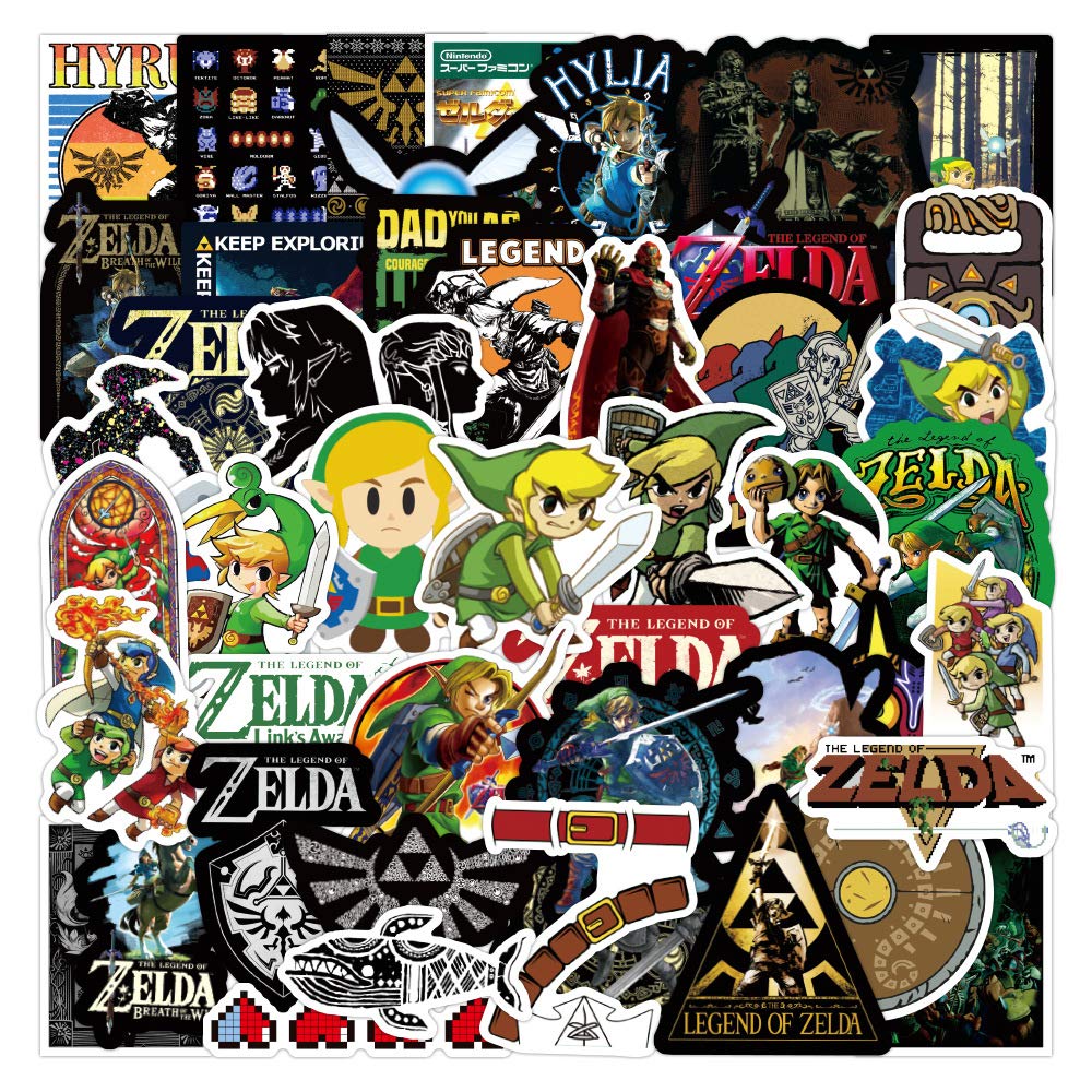 50 Stück The Legend of Zelda Stickers Aufkleber Auto Laptop Telefon Gitarre Skateboard Motorrad Fahrrad Game Stickers Set Vinyl Wasserdicht Aesthetic Aufkleber für Jugendliche Kinder Erwachsene von Bric Dodo