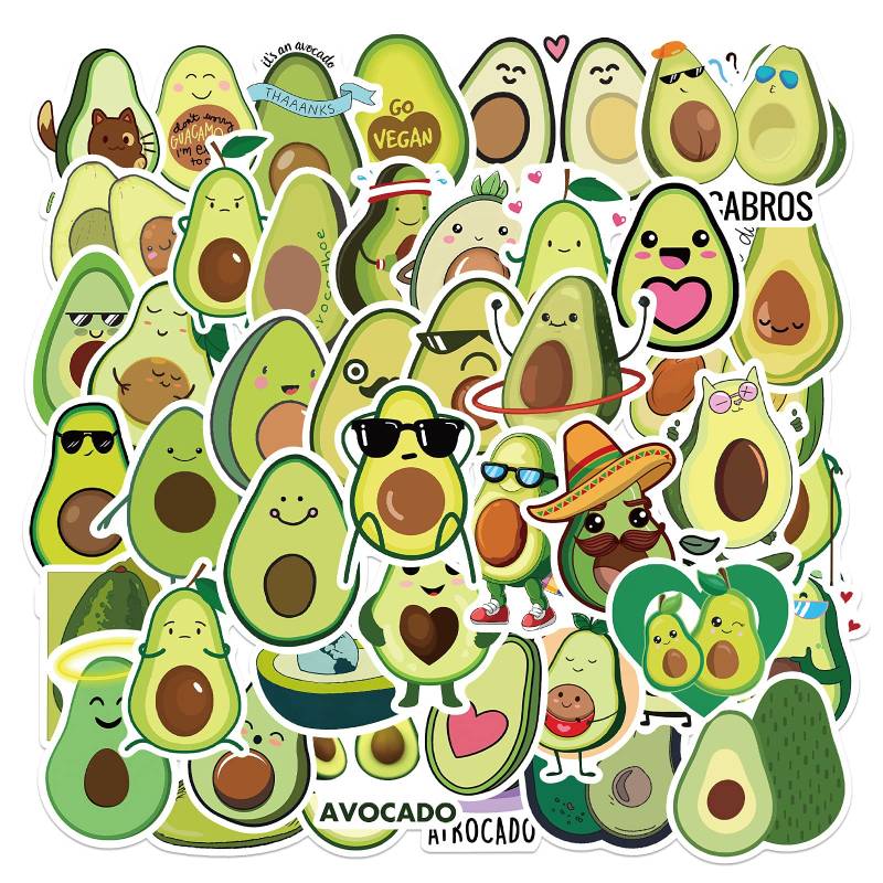 Bric Dodo 100 Stück Avocado Grünes Aufkleber Auto Laptop Telefon Gitarre Skateboard Motorrad Fahrrad Stickers Set Vinyl Wasserdicht Aesthetic Aufkleber für Jugendliche Kinder Erwachsene von Bric Dodo