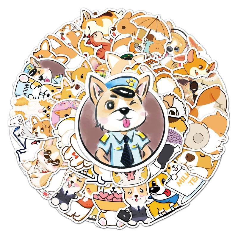 Bric Dodo 50 Stück Shiba Inu Aufkleber Auto Laptop Telefon Gitarre Skateboard Motorrad Fahrrad Shiba Inu Stickers Set Vinyl Wasserdicht Aesthetic Aufkleber für Jugendliche Kinder Erwachsene von Bric Dodo