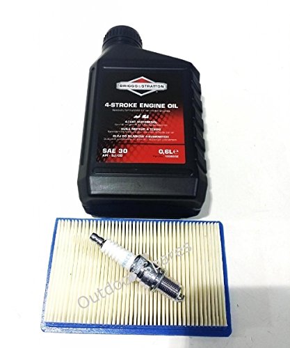 Service-Kit für Honda HRB475 & HRB535 Benzin-Rasenmäher, Briggs öl, Zündkerze & Filter von Briggs & Stratton