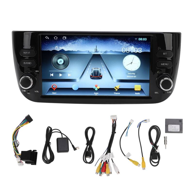 Brilluxa 7in -Auto -Stereo -Touchscreen, drahtloser Carplay -GPS -Navigation, Bluetooth -Multimedia -Player für Linea Punto Evo 2012 bis 2015 von Brilluxa