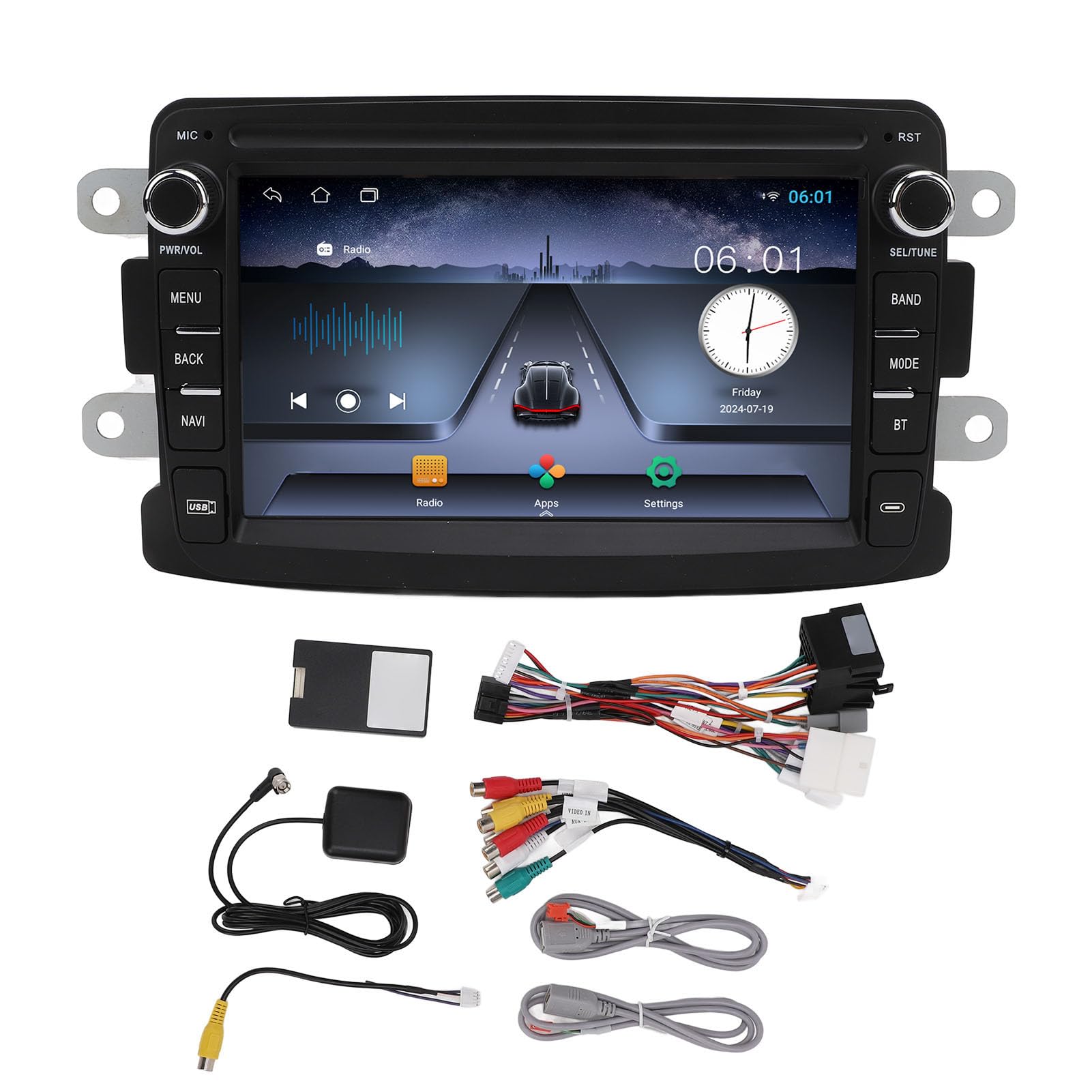 Brilluxa Auto Stereo 7 -Zoll -Touchscreen, Carplay GPS -Navigation, Bluetooth -WiFi -Umkehrbild für Duster Logan Sandero von Brilluxa