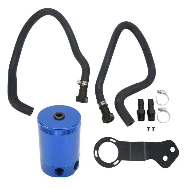 Brilluxa Blended Oil Catch Can Tank Reservoir Assembly Kit Aluminiumlegierung Oil Separator Reservoir Tank Replacement für Camaro SS 6.2L 2016 Up (Blau) von Brilluxa