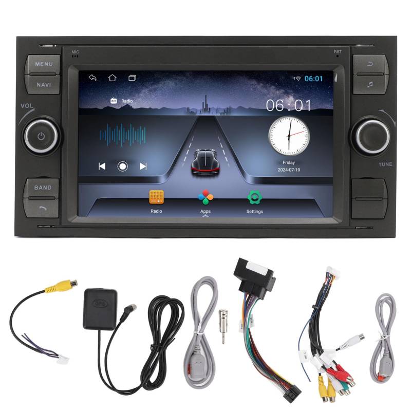 Brilluxa Car Stereo Stereo 7 -Zoll -Touchscreen, drahtloser Android CarPlay GPS -Navigation, Multimedia -Spieler für Focus Connect Fiesta Fusion von Brilluxa