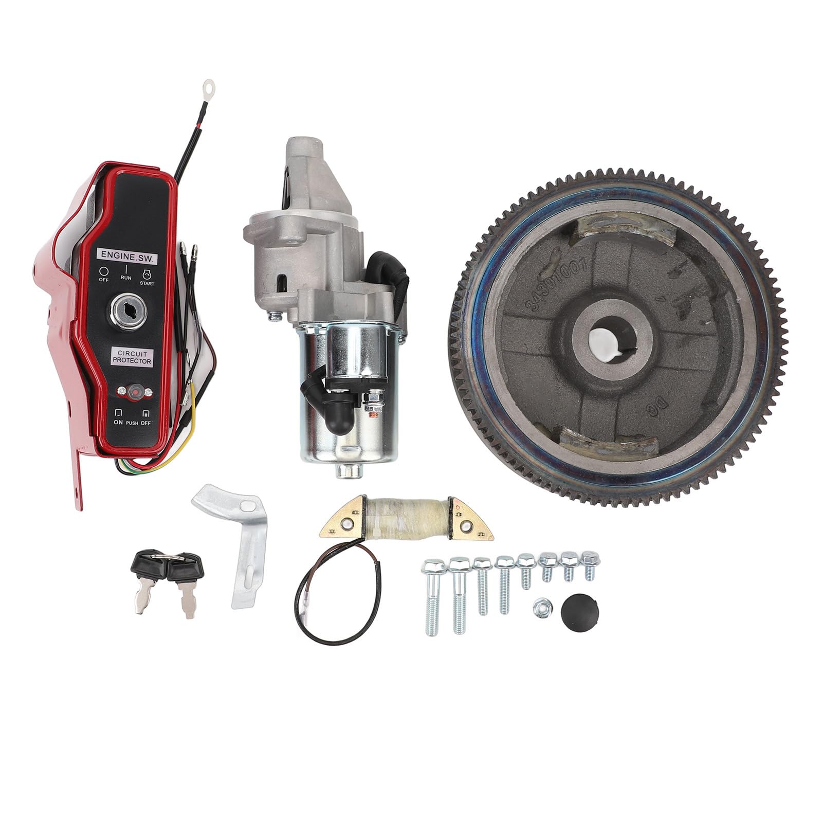 Brilluxa Electric Start Kit, Starter Motor Schwungradsteuerungsschalter, kompatibel mit GX340 11 PS GX390 13 PS stationäre Motoren von Brilluxa