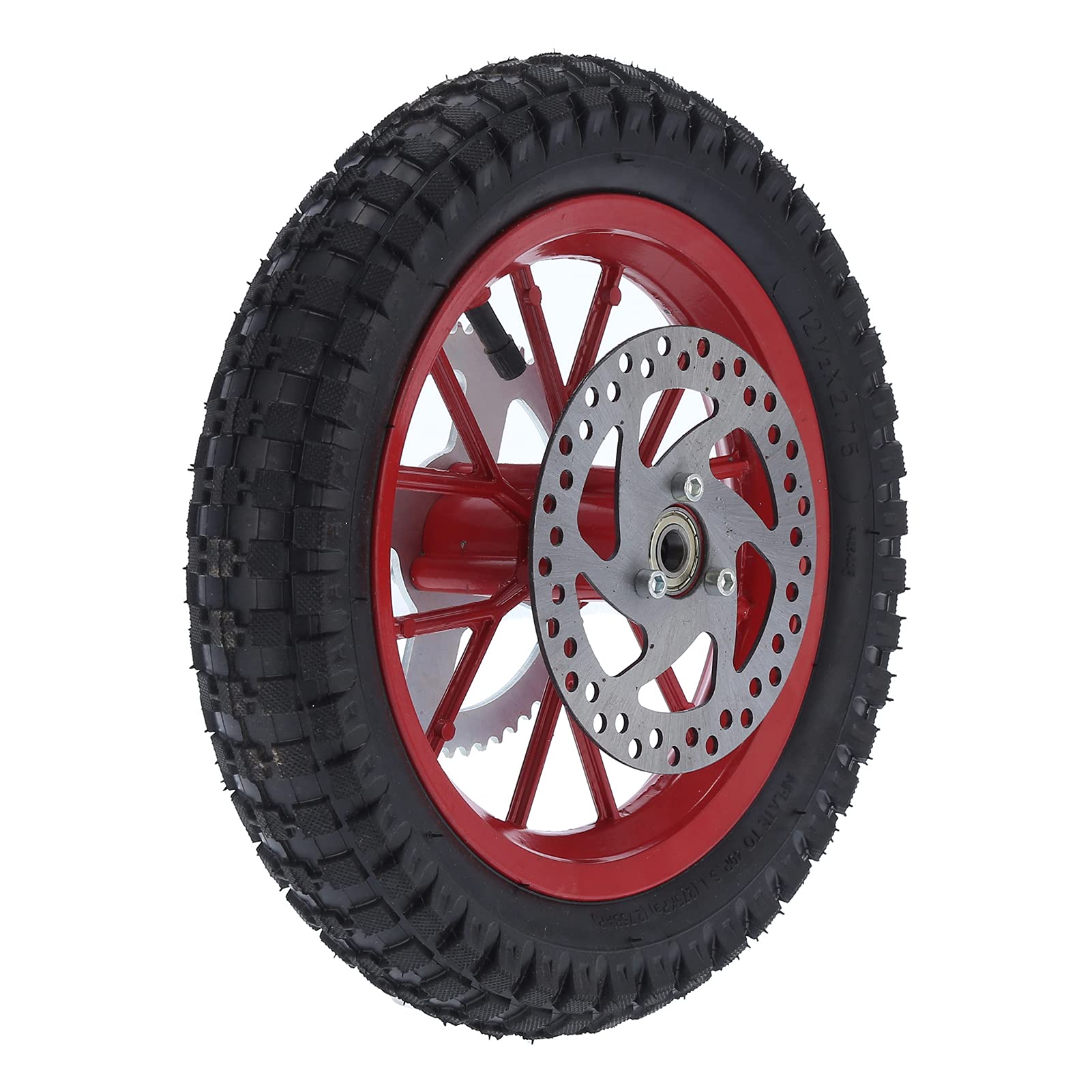 Brilluxa Mini Hinterrad Anti-Skid-Gummi-Stahllegierung für 47 49 2 Strich Dreckrad (C (rot)) von Brilluxa