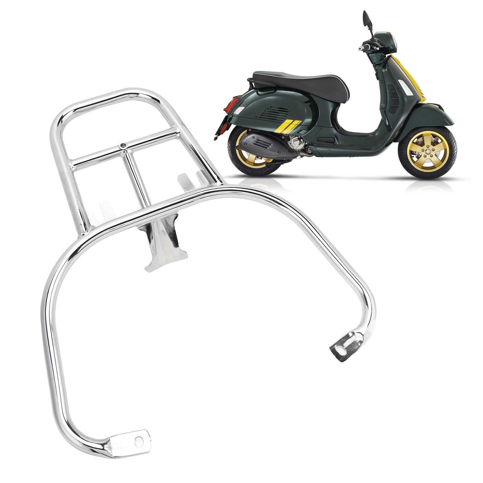 Brilluxa Motorrad-Heckgepäckträger, Frachtträger-Halterung, Eisen, Motorrad-Hecksport-Gepäckablage, Handlauf-Armlehne, Ersatz für Piaggio Vespa GTS 300 von Brilluxa