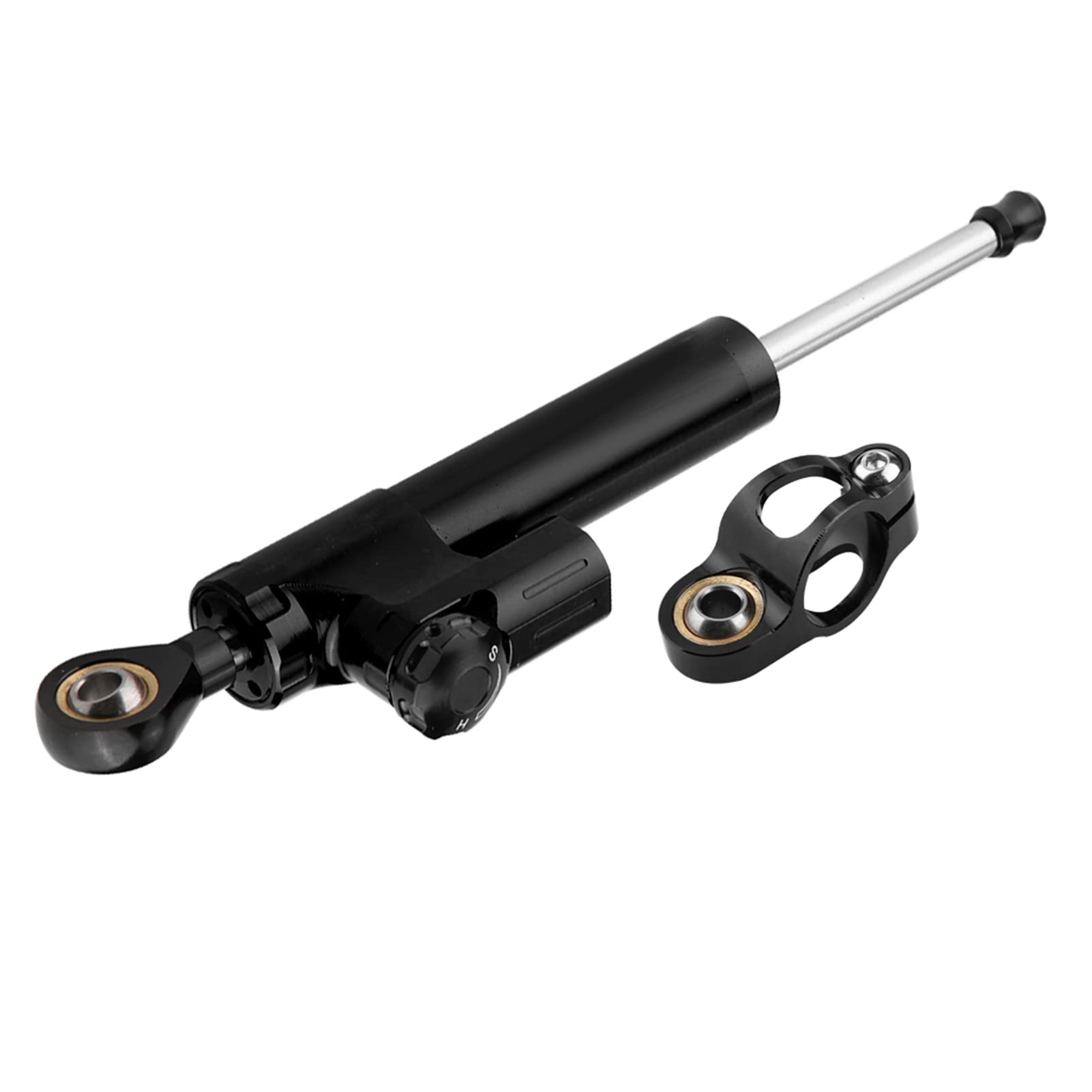 Brilluxa Motorradlenker Lenkung Dämpfer Stabilisator Sicherheitskontrolle Universal Aluminiumlegierung mit verschiedenen Modellen kompatibel (Black) von Brilluxa