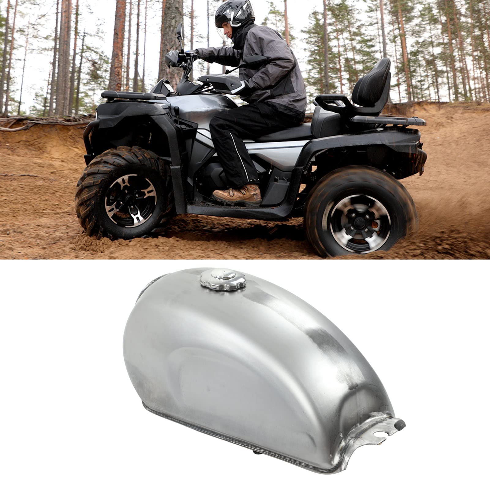 Motorrad-Kraftstofftank, Retro 2,4 Gallonen Kraftstofftank, Gastank, geeignet für Cfmoto 2013–2018 Mandrill 2013–2018, für Ersatz, Reparatur, Modifikation des von Brilluxa