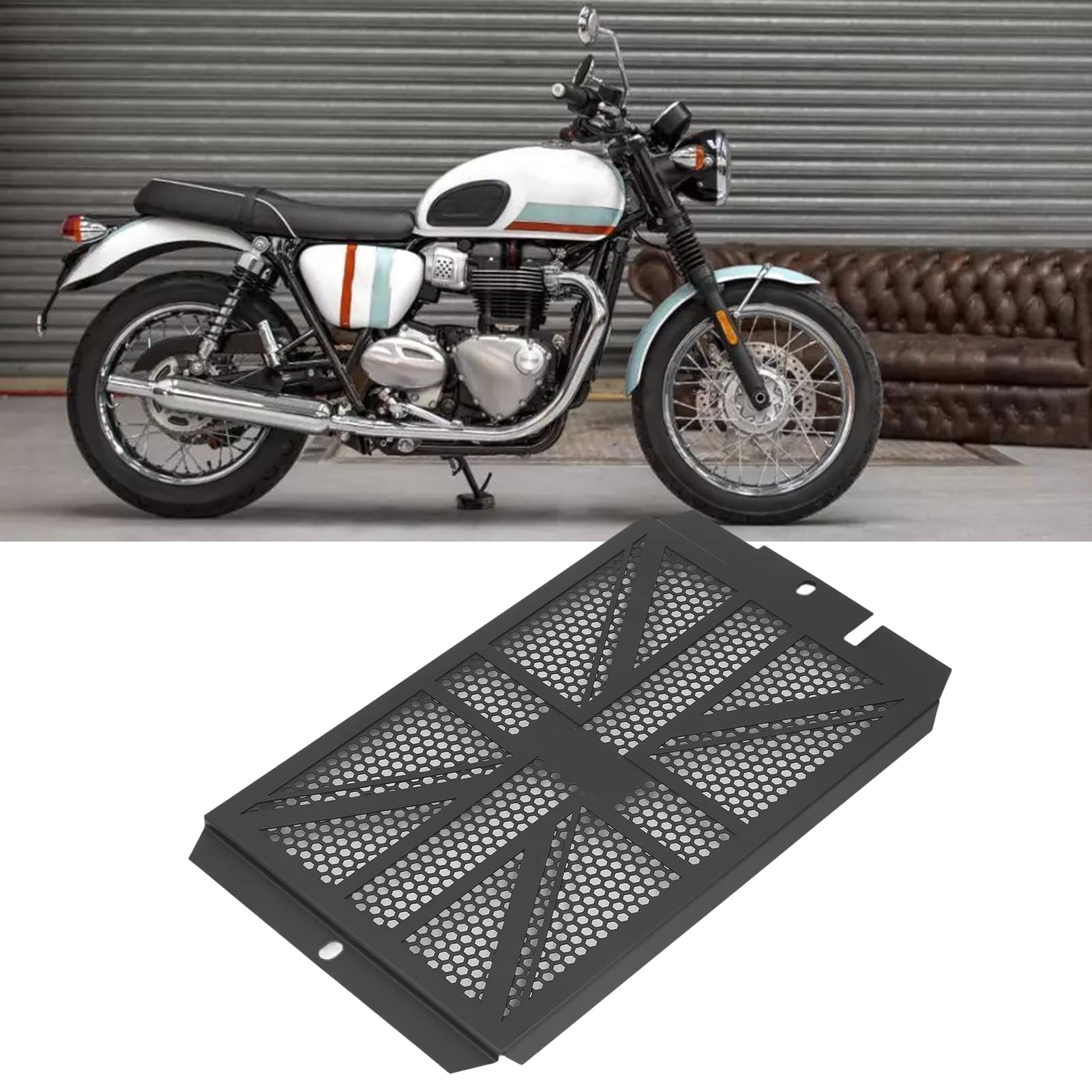 Motorrad-Kühlergrill, Edelstahl-Motorrad-Kühlergrill, Kühlerschutz für T100 T120 von Brilluxa