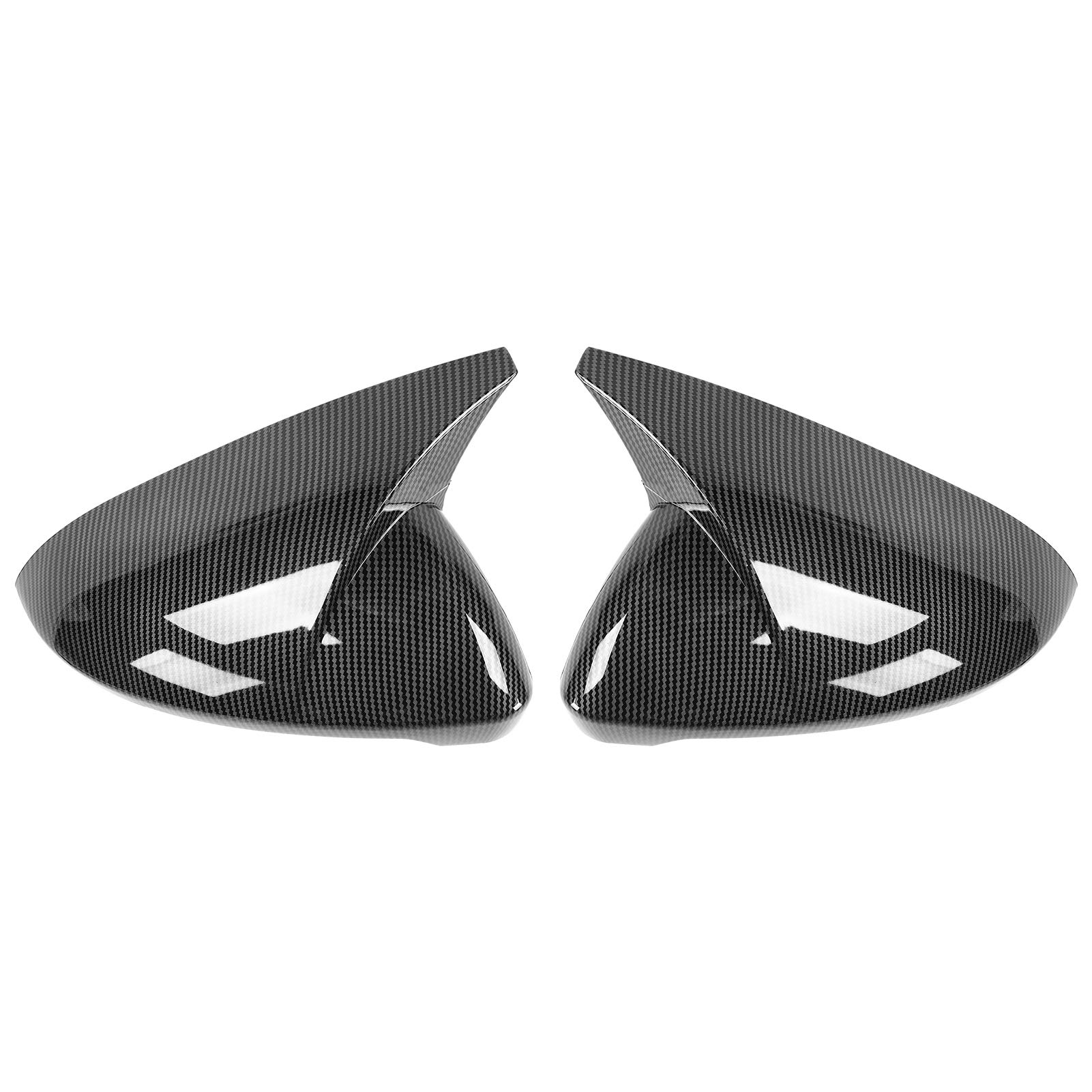 Paar Rückspiegel-Abdeckkappen-Schutzgehäuse, Horn-Stil, Schwarz, kompatibel mit MK7 MK7.5 GTD R 2013–2020 (Carbon Fiber Style) von Brilluxa