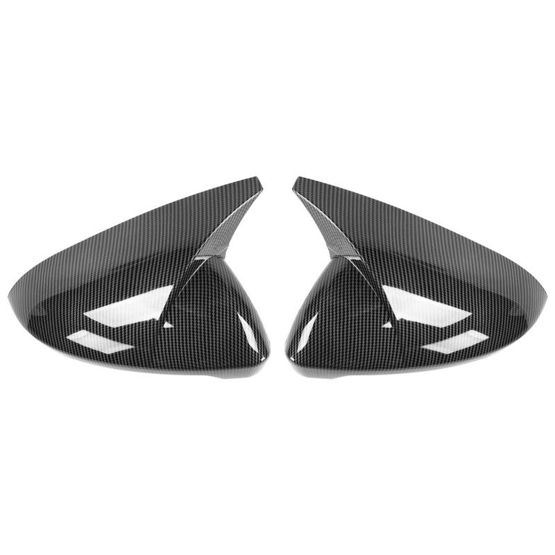 Paar Rückspiegel-Abdeckkappen-Schutzgehäuse, Horn-Stil, Schwarz, kompatibel mit MK7 MK7.5 GTD R 2013–2020 (Carbon Fiber Style) von Brilluxa