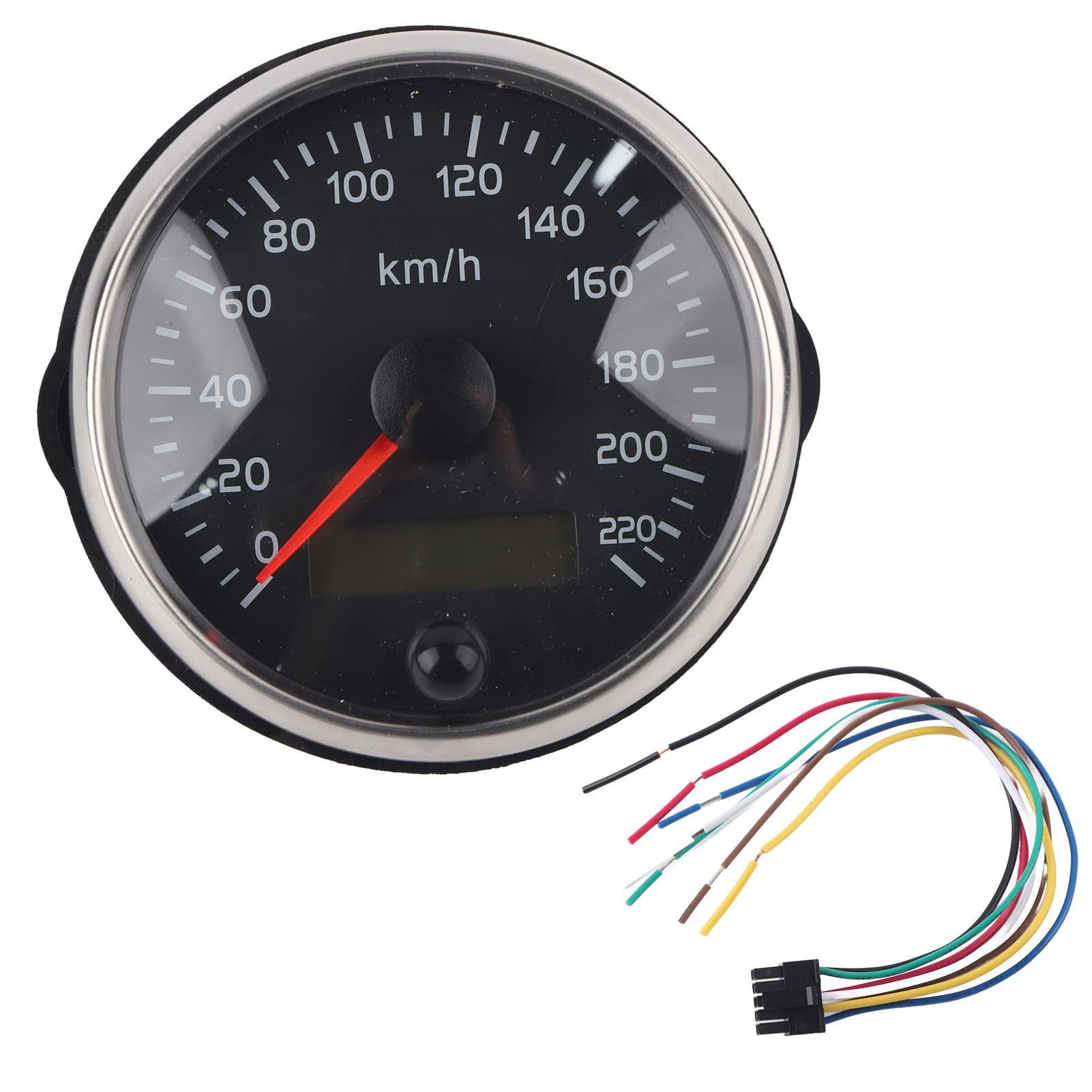 XTEVU -Tachometer LCD, 85 mm einstellbar wasserdicht 220 km/h für 12 V/24 V Autolastwagen -Boat Motor, Fahrzeuggeschwindigkeitsanzeige von Brilluxa