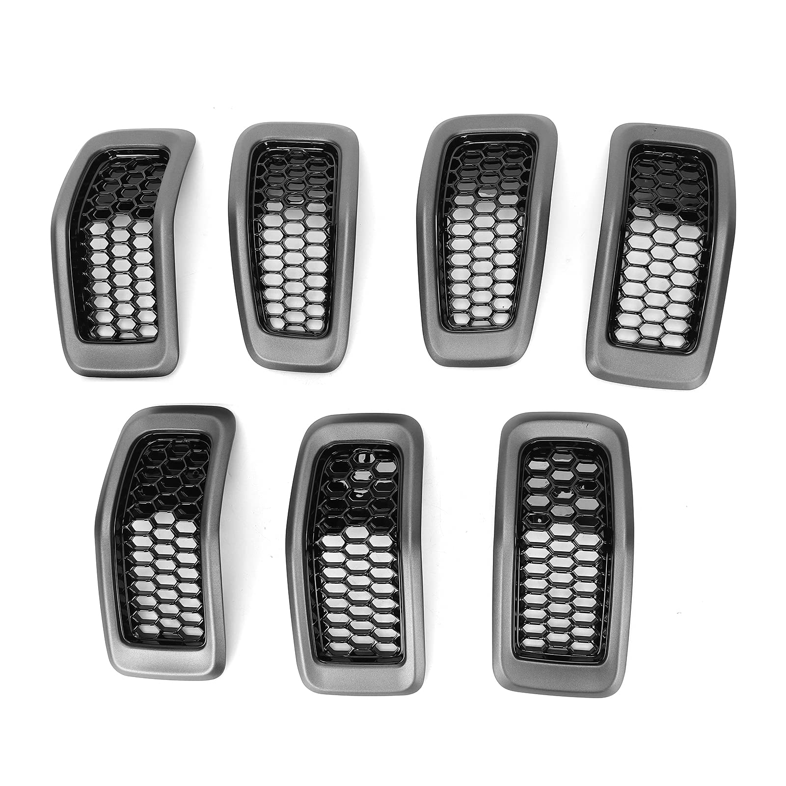 Xtevu Car Front Stoßfänger Kühlergrenze, 7pcs/Set Modification-Austausch für Cherokee 2014-2018, Fahrzeuggitterrahmenersatz von Brilluxa