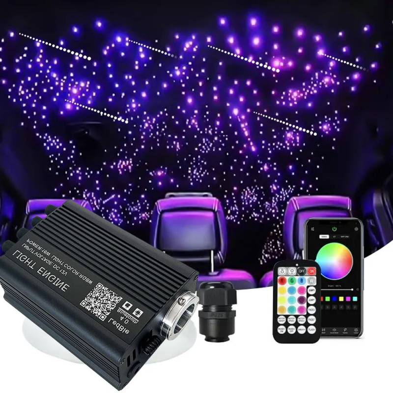 650 Starlight Dachhimmel-Kits für Auto und Zuhause,Twinkle & Meteor 2-in-1-Lichtmaschine, 0,03 Zoll x 9,8 Fuß RGBW-Glasfaserstränge, 100 reinweiße Sternschnuppen 16 W Starlight-Kit von Brivulgent