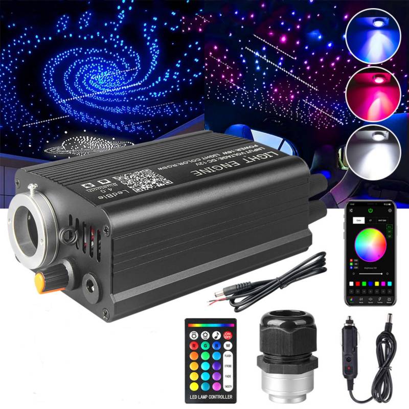 650 Starlight-Dachhimmel-Kits für Auto und Zuhause 100 reinweißer Meteor, 0,03 Zoll x 9,8 Fuß RGBW-Glasfaserstränge, Sternenhimmel Auto 16W Starlight-Kit von Brivulgent