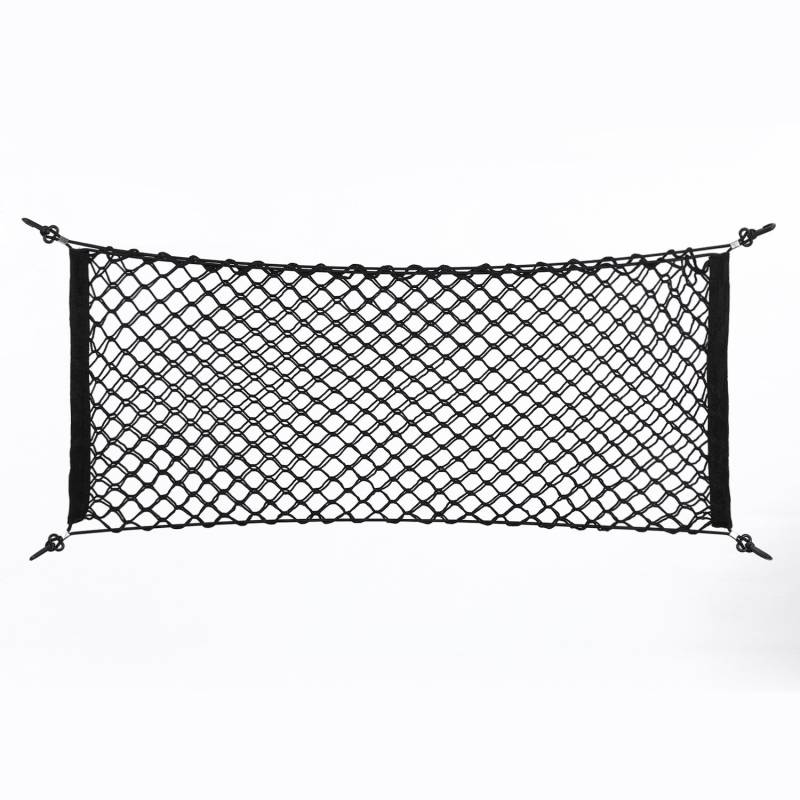 Broco Universal gepäcknetz Auto,Verstellbare elastische Nylon-Kunststoff-Autoaufbewahrungstasche Autokofferraum-Aufbewahrungsnetz für Auto,SUV,LKW (100x40cm,Schwarz) von Broco