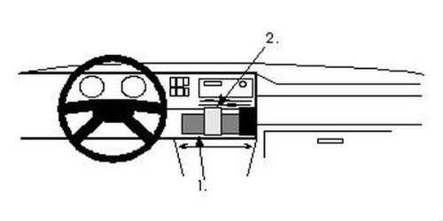 Brodit Proclip passend für VW Golf II 84 - 91 Lüftungsschlitze Mitte von Brodit