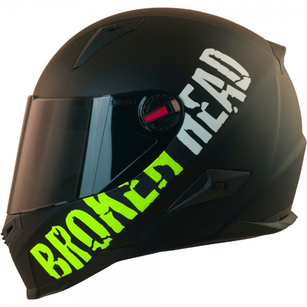 Broken Head (A-Minus-Ware) BeProud Grün Motorradhelm + Schwarzes Vi... von Broken Head