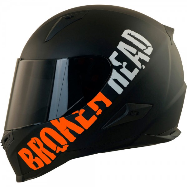 Broken Head BeProud Orange Motorradhelm (XS, S, XXL) + Schwarzes Vi... von Broken Head