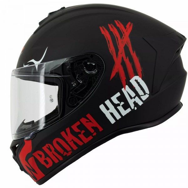 Broken Head (B-Ware) Integralhelm Adrenalin Therapy 4X Schwarz-Rot von Broken Head