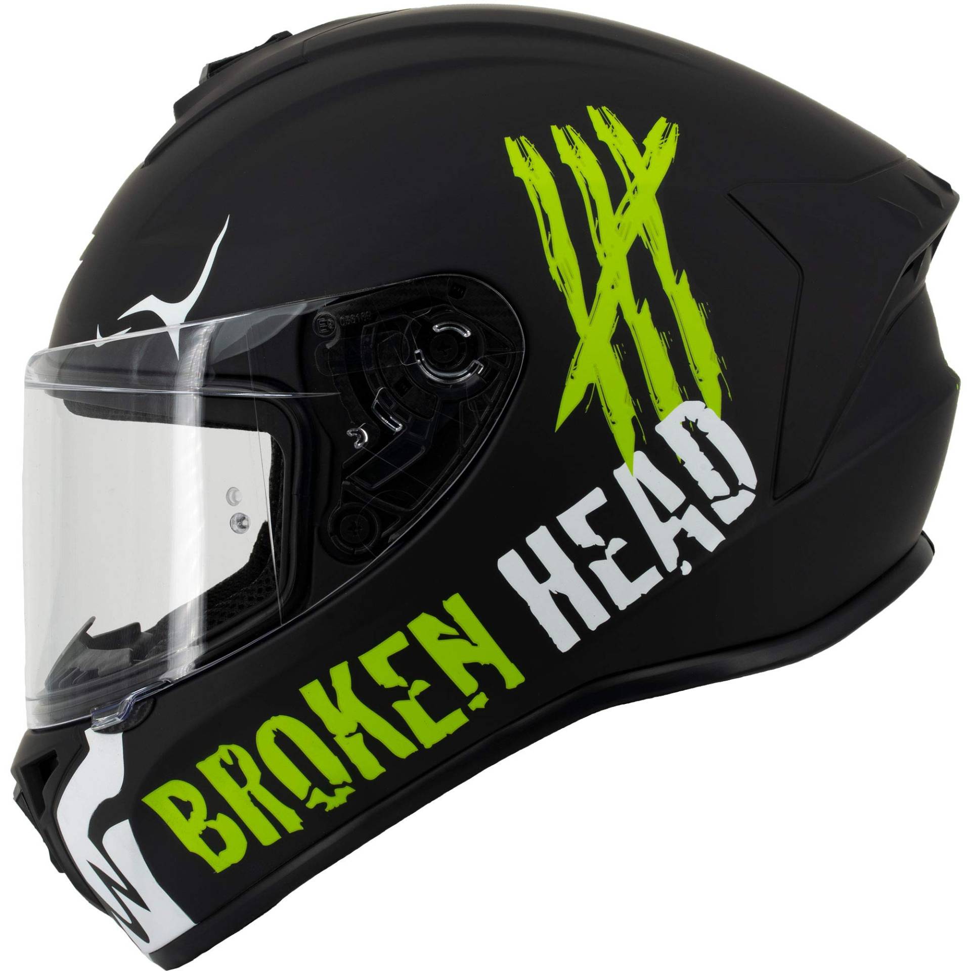 Broken Head Adrenalin Therapy 4X - Sportlicher Integralhelm - Motorrad-Helm - Schwarz-Weiß Matt (Ltd.) - Größe L (59-60 cm) von Broken Head