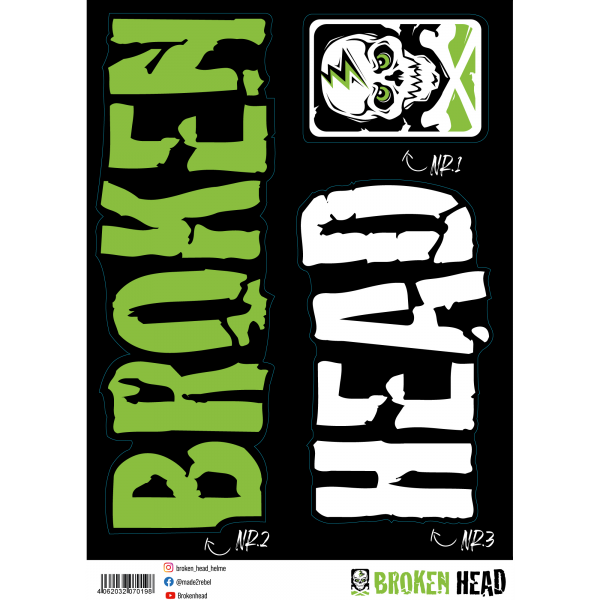Broken Head Aufkleber Set A3 Set "Basic-BIG" von Broken Head